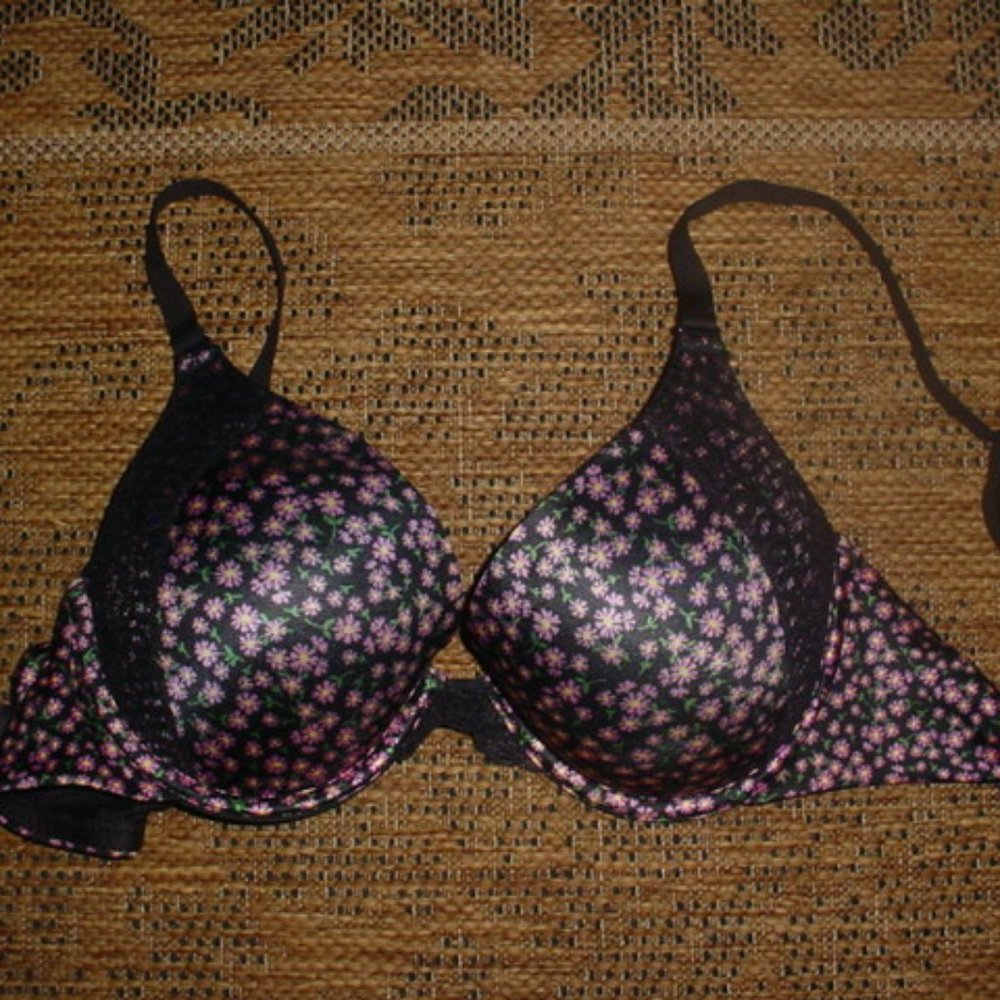 MAIDENFORM Purple Floral Lace Comfort Devotion Bra 38B